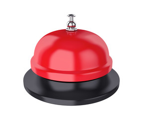 Service bell red isolated on white background, 3D render