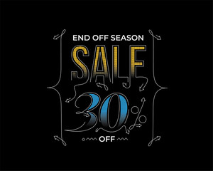30% OFF Sale Discount Banner. Discount offer price tag.  Vector Modern Sticker Illustration.