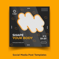 Fitness gym social media banner template