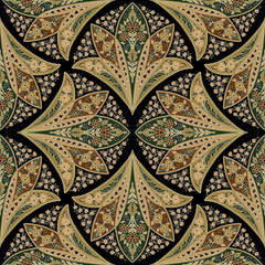 Hand-drawn Seamless Pattern Design, Paisley Style