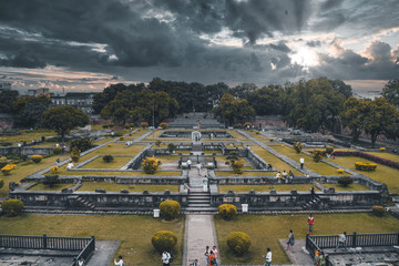 Shaniwar wada fort in pune with clouds