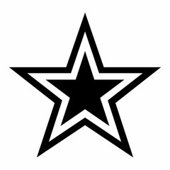 Outlined black star icon on white background