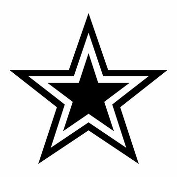 Outlined black star icon on white background