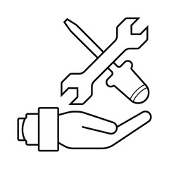 Tool in hand vector icon