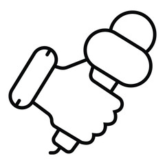 Microphone in hand icon vector