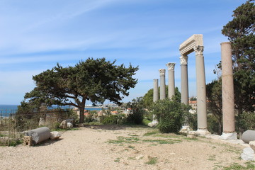 ruins of ancient roman forum in Lebanon