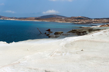  Milos,Greece, Cyclades Islands: the white rock of Sarakiniko cliff