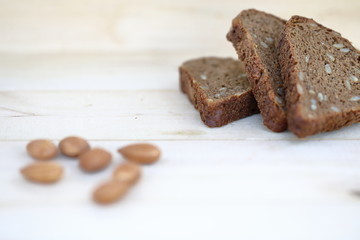 Healthy food, nuts on a wooden background