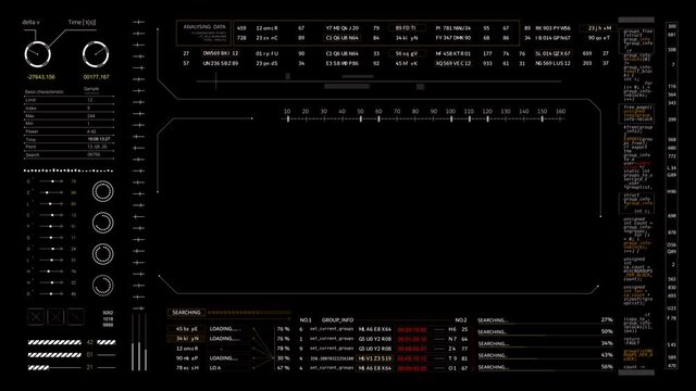 PNG Alpha.HUD technological User Interface.Sci Fi information board. Digital infographic elements.Futuristic frame and viewfinder.