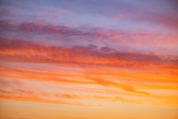 Amazing cloudscape on the sky at sunset time.