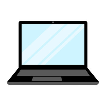 Laptop Computer PC with space for your message.Laptop for games and work.Remote study and work.Vector illustration