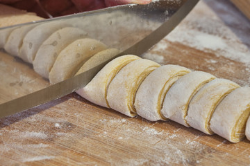Raw Italian homemade tagliatelle pasta