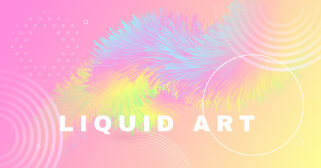 Abstract Color Liquid. 3d Template. Pastel 