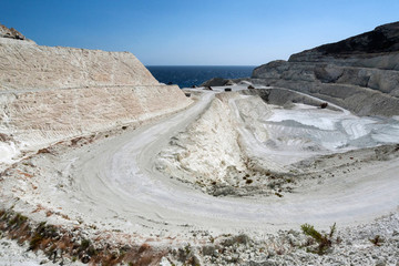 Greece, Cyclades Islands, Kimolos: perlite quarry