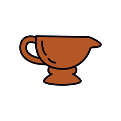 EID mubarak concept, arabic tea cup icon, line and fill style