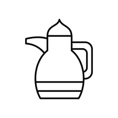 EID mubarak concept, arabic tea pot icon, line style