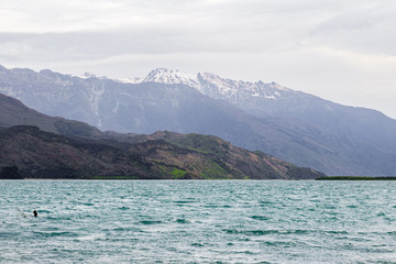 Landscapes of South Island: Wanaka lake. South Island, New Zealand
