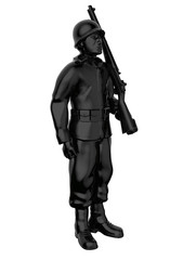 Army soldiers silhouette. Soldier keeps watch on guard. Rangers on border. Commandos team unit. Special force crew. 3d render