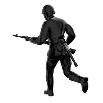Army soldiers silhouette. Soldier keeps watch on guard. Rangers on border. Commandos team unit. Special force crew. 3d render