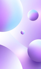 Abstract bubbles background with purple and blue gradient color. Round gradient templates with soft texture and light colors. Applicable for design cover, social media, wallpaper, poster and more