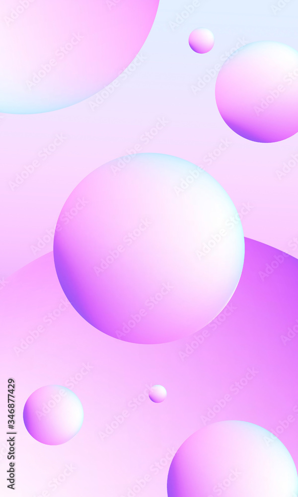 Poster abstract bubbles background with purple and blue gradient color. round gradient templates with soft 