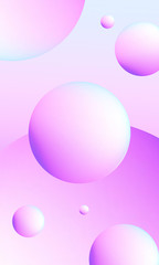 Abstract bubbles background with purple and blue gradient color. Round gradient templates with soft texture and light colors. Applicable for design cover, social media, wallpaper, poster and more