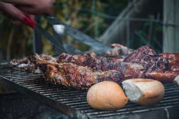 grilled meat on the grill