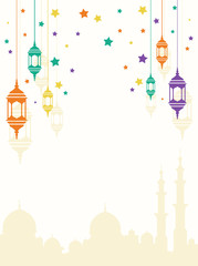 Fototapeta na wymiar colorful Ramadan Kareem background vector