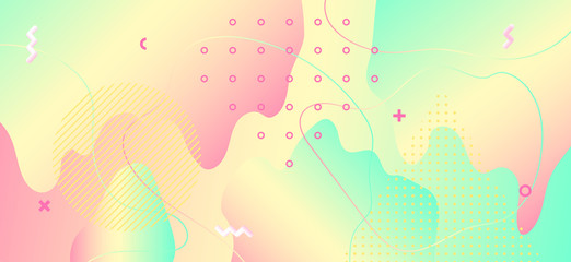 Naklejka premium Pastel Colorful Background. Red Memphis Concept. 