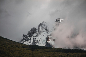 ice mountain landscape with clouds patagonia