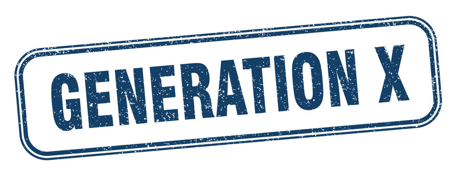generation x stamp. generation x square grunge sign. label