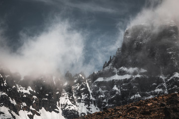 ice mountain landscape with clouds patagonia