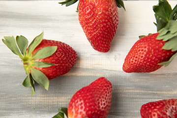 strawberries on rustic background