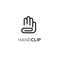 simple hand clip logo icon design template