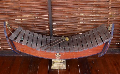 Wooden soprano xylophone or Thai traditional classical instrument