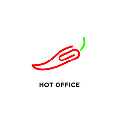simple chili clip logo icon design template
