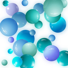 Blue realistic 3d balls with shadow. Design element. eps 10