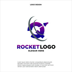 Obraz premium Initial letter Q rocket logo design