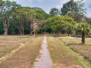 Fototapeta na wymiar カンボジアのアンコールワット遺跡付近にある道