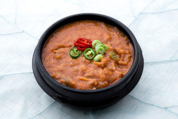 Ground soybean stew which is called Kongbiji-jjigae in Korea