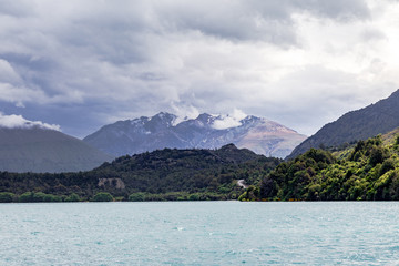 Mountainous shores of Lake Wakatipu. South Island, New Zealand