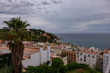 Lloret de Mar beach in Costa Brava of Catalonia, Spain.