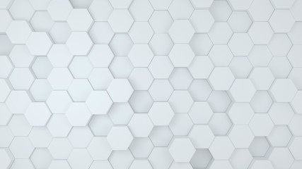 Abstract geometric white background with hexagons