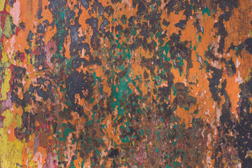 Multicolor rusty  painted metal abstract textured background