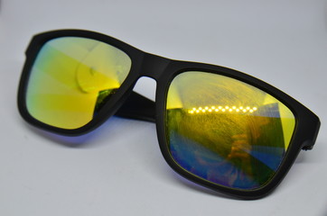 Close-Up Of Eyeglasses Over White Background