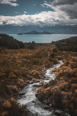 mountain river in the morning