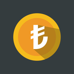 turkish lira sign icon. Currency sign - money symbol. World economics. Vector money symbol. Bank payment symbol. Vector illustration. Transparent background.