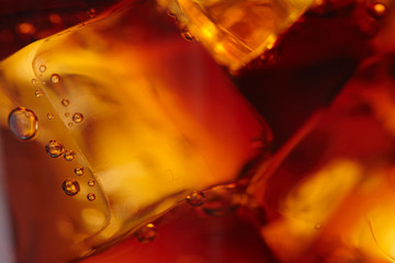 cola with ice cubes