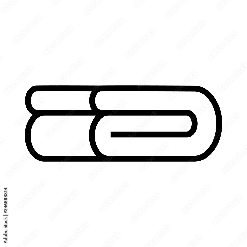 Poster folded terry towel side view icon vector. folded terry towel side view sign. isolated contour symbol
