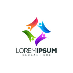 people logo design vector illustration